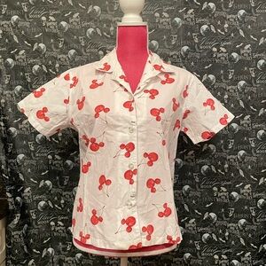 Disney White Shirt with Red Cherry Design